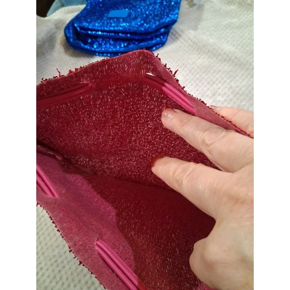 Set of 3: Blue (2) and Pink (1) Tinsel Reusable Gift Bags Bath & Body Works